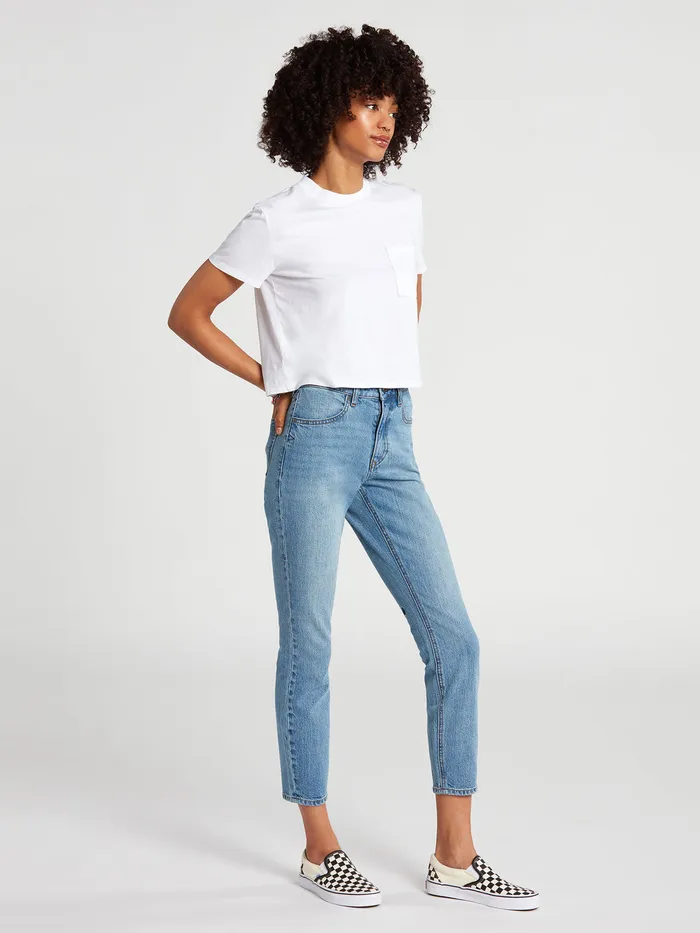 Volcom Denim Liberator High Rise Jeans 8211 Ash Blue Ash Blue 8211 Womens