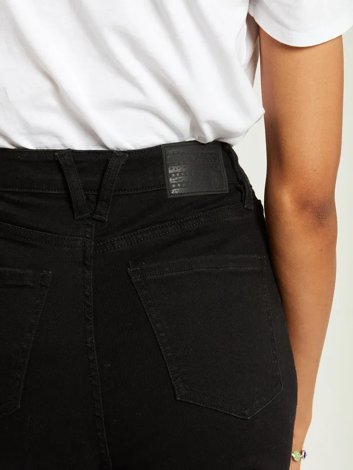 Volcom Denim Liberator High Rise Jeans 8211 Premium Wash Black Premium Wash Black 8211 Womens