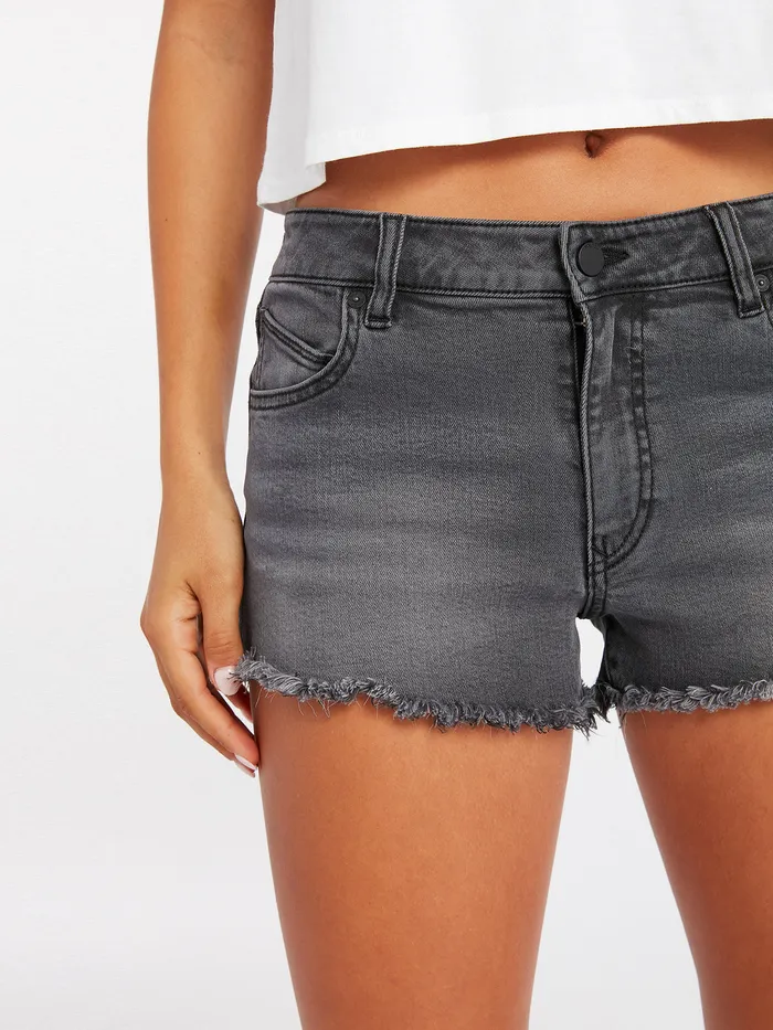 Volcom Denim Stoney Stretch Denim Shorts 8211 Vintage Black Vintage Black 8211 Womens