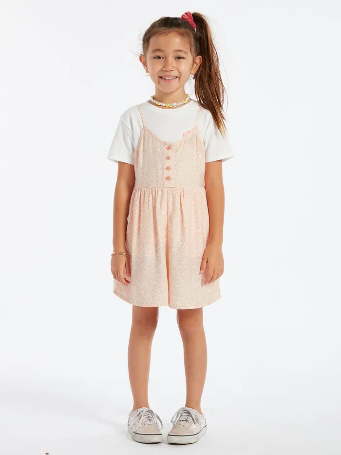 Volcom Dresses Girls Static Bloom Romper 8211 Hazey Pink Hazey Pink 8211 Girls