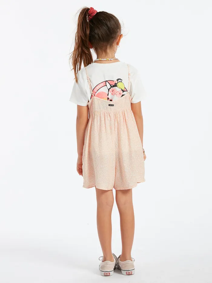 Volcom Dresses Girls Static Bloom Romper 8211 Hazey Pink Hazey Pink 8211 Girls