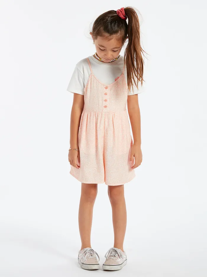 Volcom Dresses Girls Static Bloom Romper 8211 Hazey Pink Hazey Pink 8211 Girls