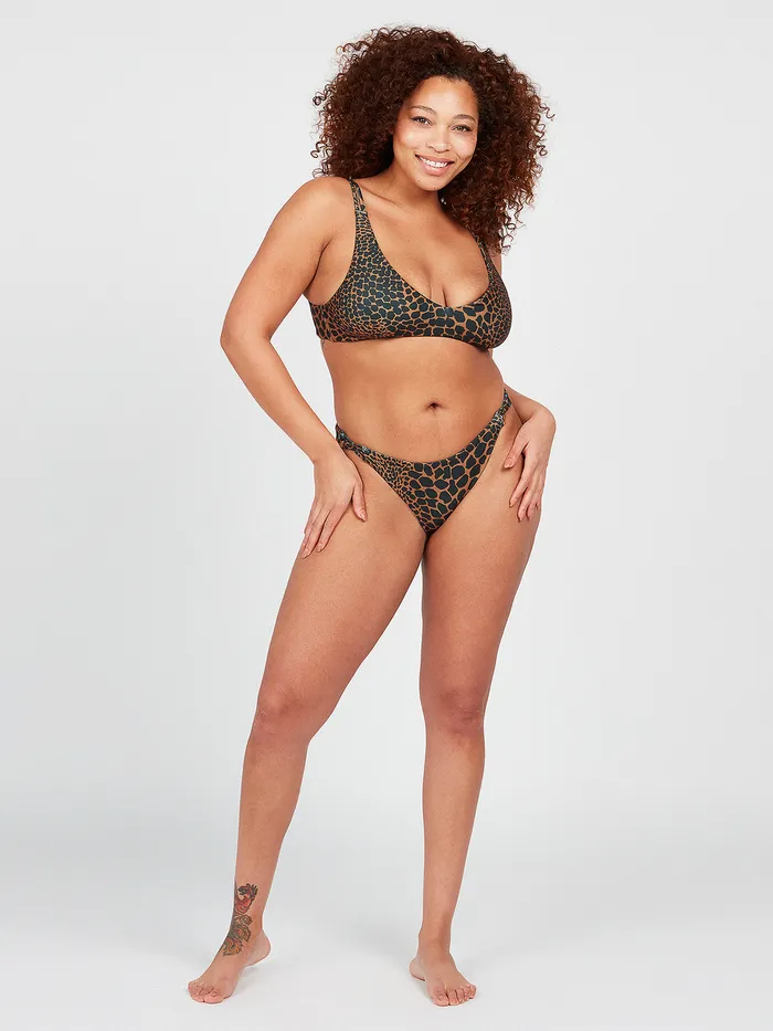 Volcom EcoTrue Swim Gone Wild V Neck Bikini Top 8211 Animal Print Animal Print 8211 Womens