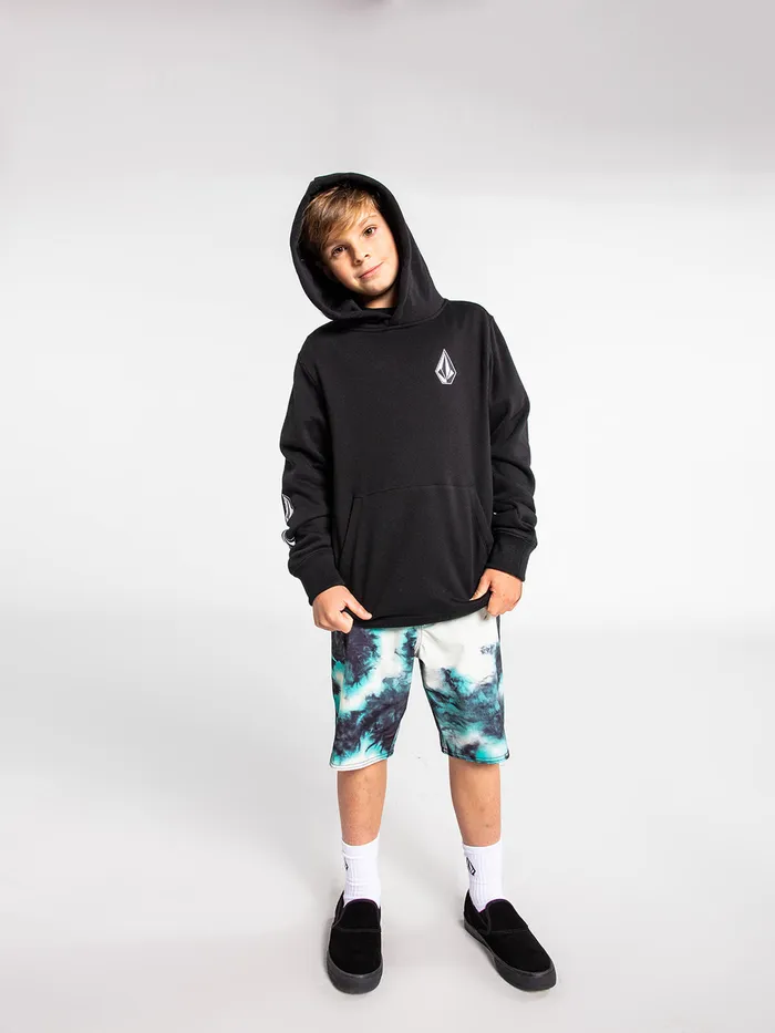 Volcom Hoodies and Sweatshirts Big Boys Iconic Stone Hoodie 8211 Black Black 8211 Boys