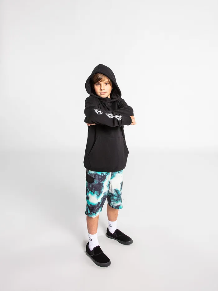 Volcom Hoodies and Sweatshirts Big Boys Iconic Stone Hoodie 8211 Black Black 8211 Boys