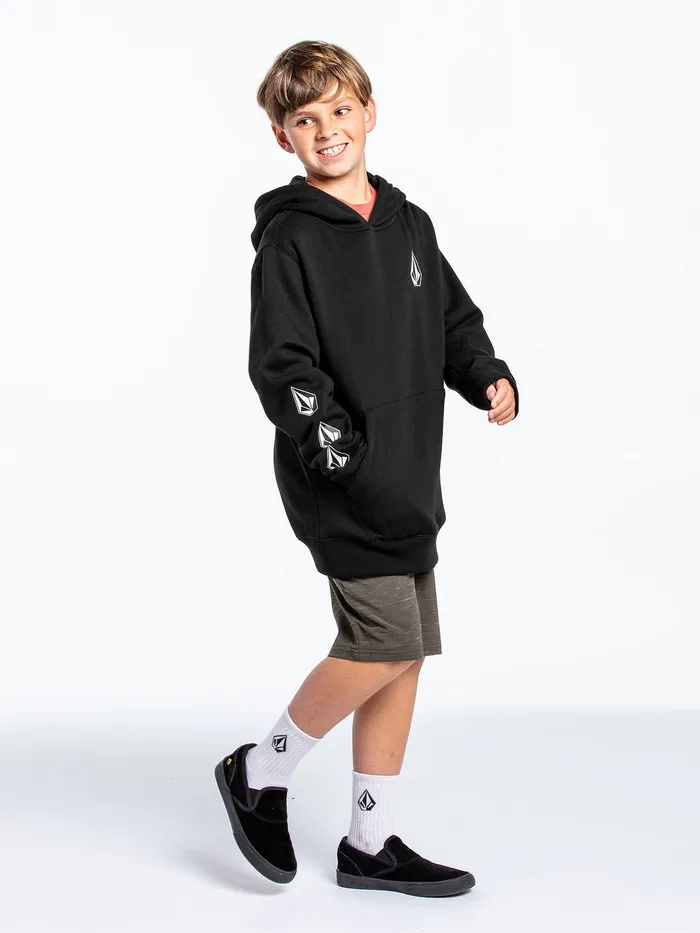 Volcom Hoodies and Sweatshirts Big Boys Iconic Stone Hoodie 8211 Black Black 8211 Boys