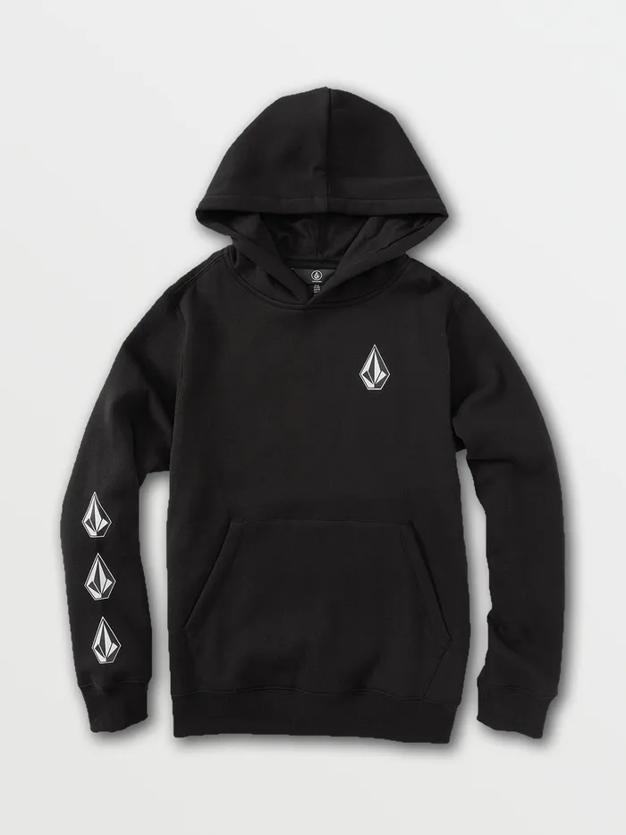 Volcom Hoodies and Sweatshirts Big Boys Iconic Stone Hoodie 8211 Black Black 8211 Boys