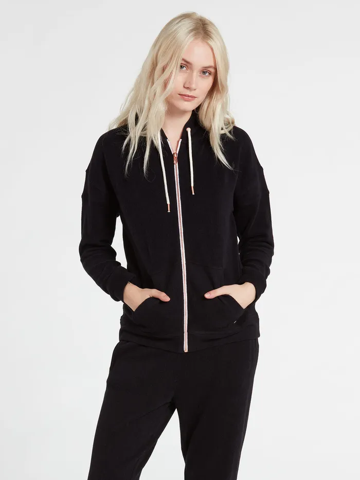 Volcom Hoodies and Sweatshirts Lived In Lounge Zip Sweatshirt 8211 Black Black 8211 Womens Volcom Hoodies and Sweatshirts Lived In Lounge Zip Sweatshirt 8211 Black Black 8211 Womens