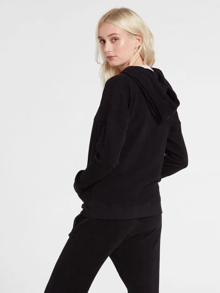 Volcom Hoodies and Sweatshirts Lived In Lounge Zip Sweatshirt 8211 Black Black 8211 Womens