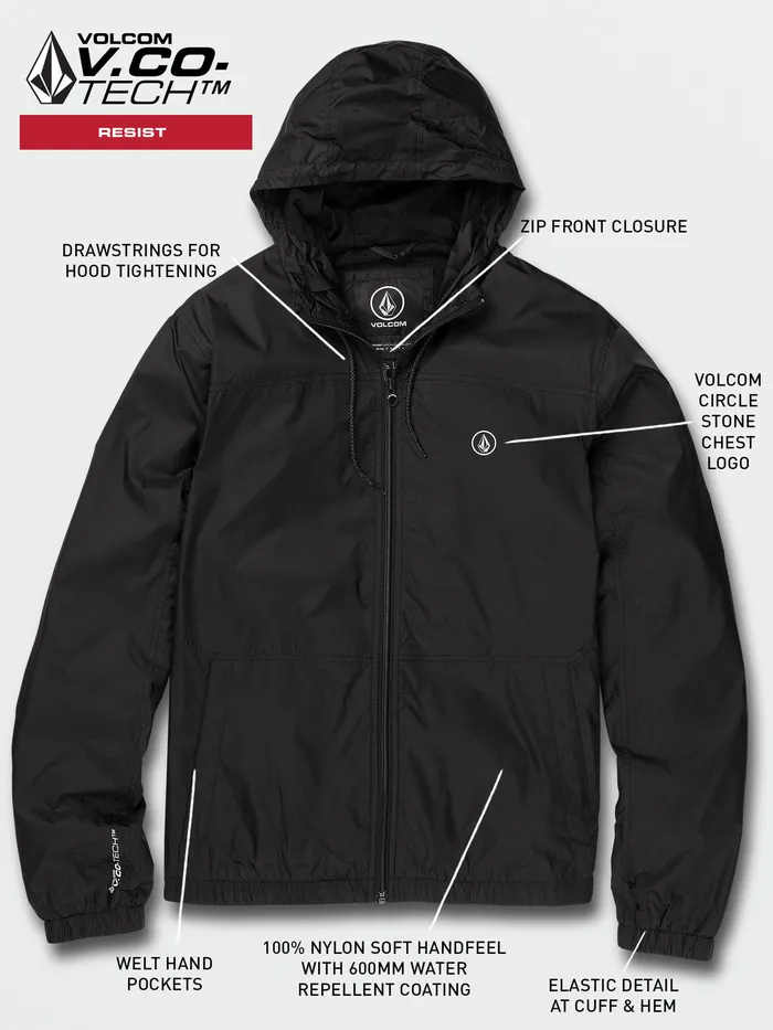 Volcom Jackets Ermont Light Jacket 8211 Black Black 8211 Mens
