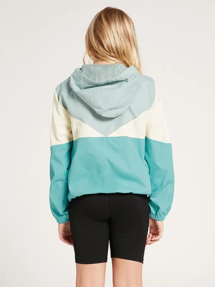 Volcom Jackets Girls Wind Stoned Colorblocked Jacket 8211 Aqua Aqua 8211 Girls
