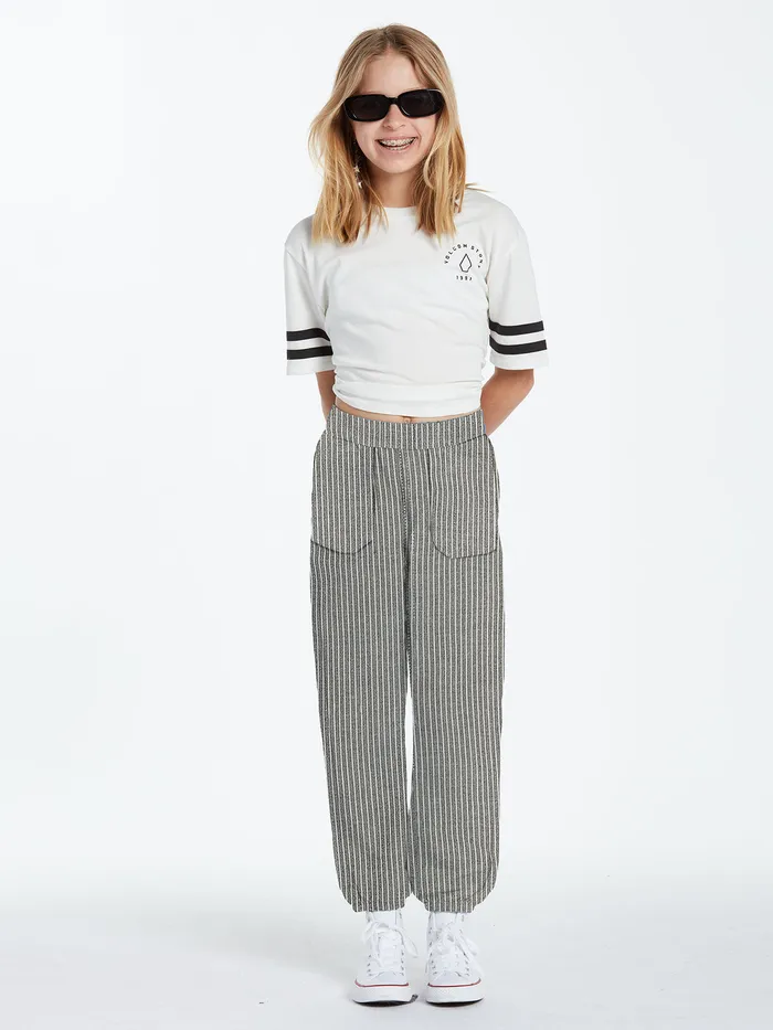 Volcom Pants Girls Sunday Strut Pants 8211 Black White Black White 8211 Girls