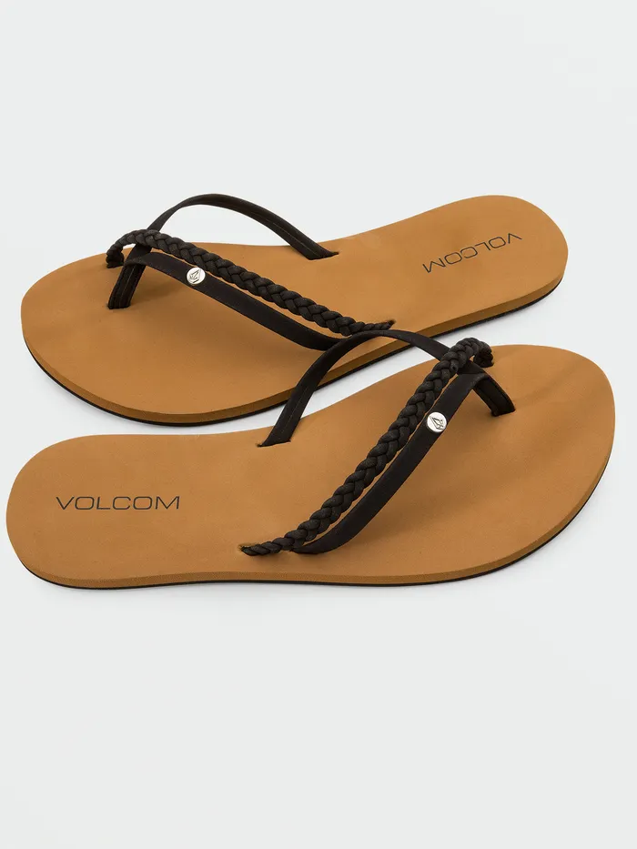 Volcom Sandals Thrills II Sandal 8211 Black Black 8211 Womens
