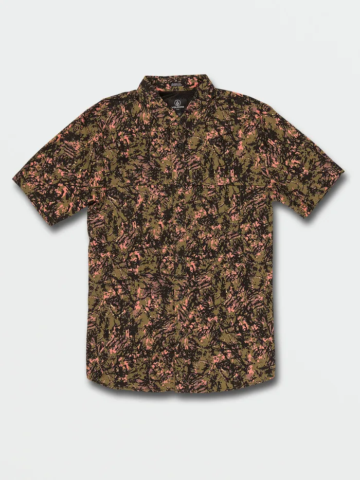 Volcom Shirts and Flannels Layne Short Sleeve 8211 Military Military 8211 Mens