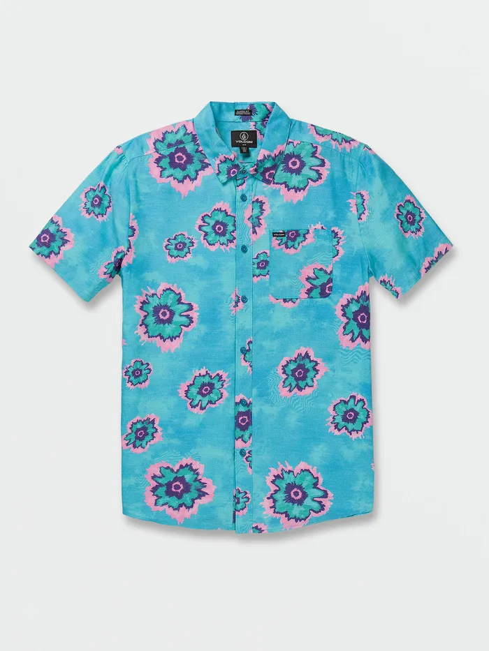 Volcom Shirts and Flannels Medal Petal Short Sleeve Shirt 8211 Maliblue Maliblue 8211 Mens