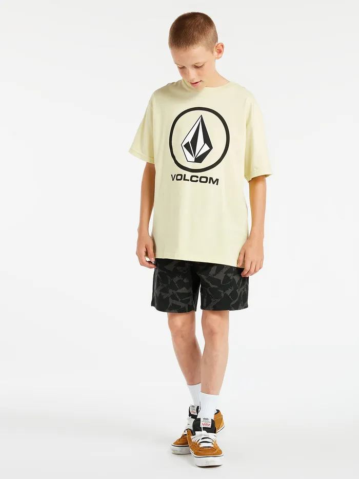 Volcom Shorts Big Boys Frickin Mix Elastic Waist Shorts 8211 Black Black 8211 Boys