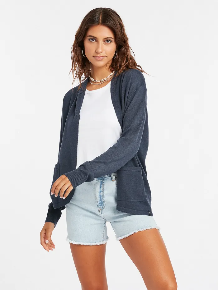 Volcom Sweaters and Cardigans Breezy Babe Wrap 8211 Midnight Blue Midnight Blue 8211 Womens