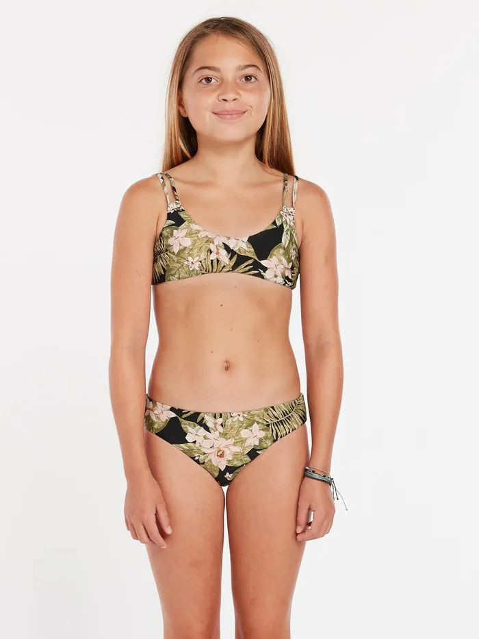 Volcom Swim Girls Midnight Tropic Bikini Set 8211 Shadow Lime Shadow Lime 8211 Girls