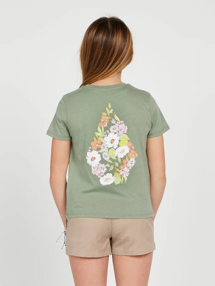 Volcom TShirts and Tanks Girls Last Party Short Sleeve Tee 8211 Light Army Light Army 8211 Girls