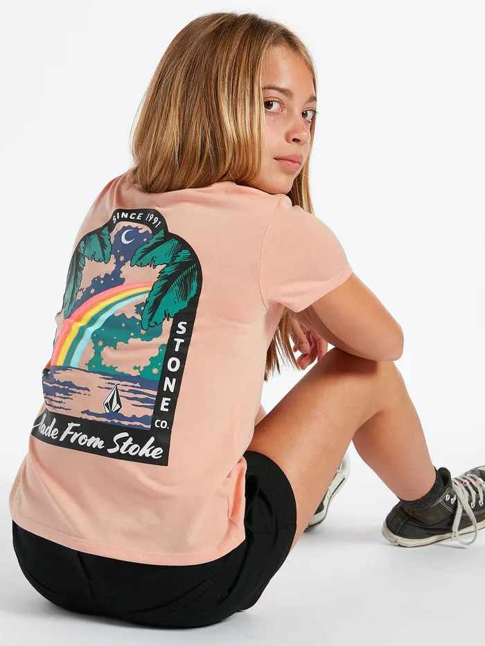 Volcom TShirts and Tanks Girls Last Party Tee 8211 Hazey Pink Hazey Pink 8211 Girls