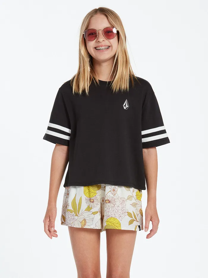 Volcom TShirts and Tanks Girls Truly Stoked Short Sleeve Tee 8211 Black Black 8211 Girls