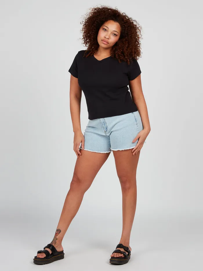 Volcom Tops One Of Each Baby Short Sleeve Tee 8211 Black Black 8211 Womens