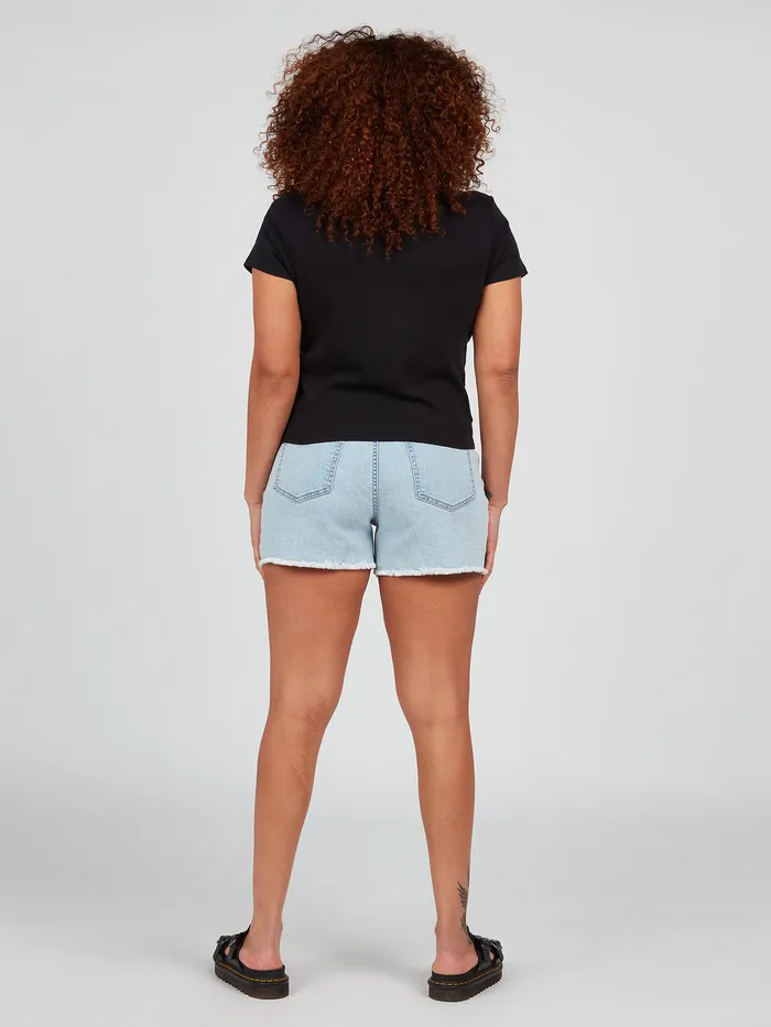 Volcom Tops One Of Each Baby Short Sleeve Tee 8211 Black Black 8211 Womens