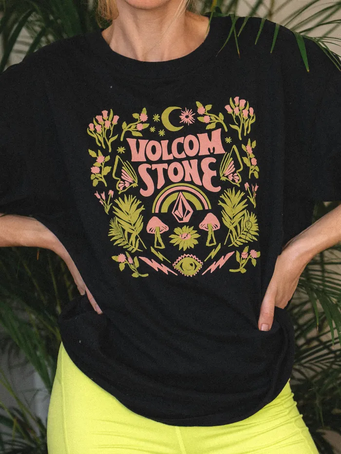 Volcom Tops Stone Tech Short Sleeve Tee 8211 Black Black 8211 Womens