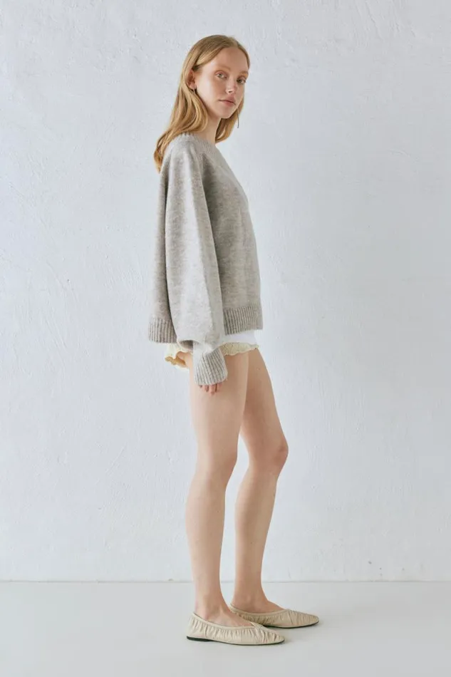 VRG GRL Alma Knit Jumper Grey Marle Women JumpersSweaters