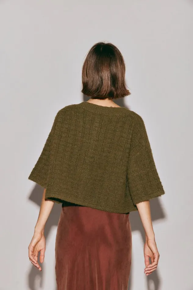 VRG GRL Hailey Knit Cardigan Khaki Women Cardigans