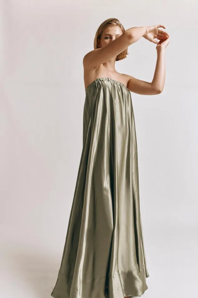 VRG GRL Lenni Maxi Dress Olive Women MidiMaxi Dresses