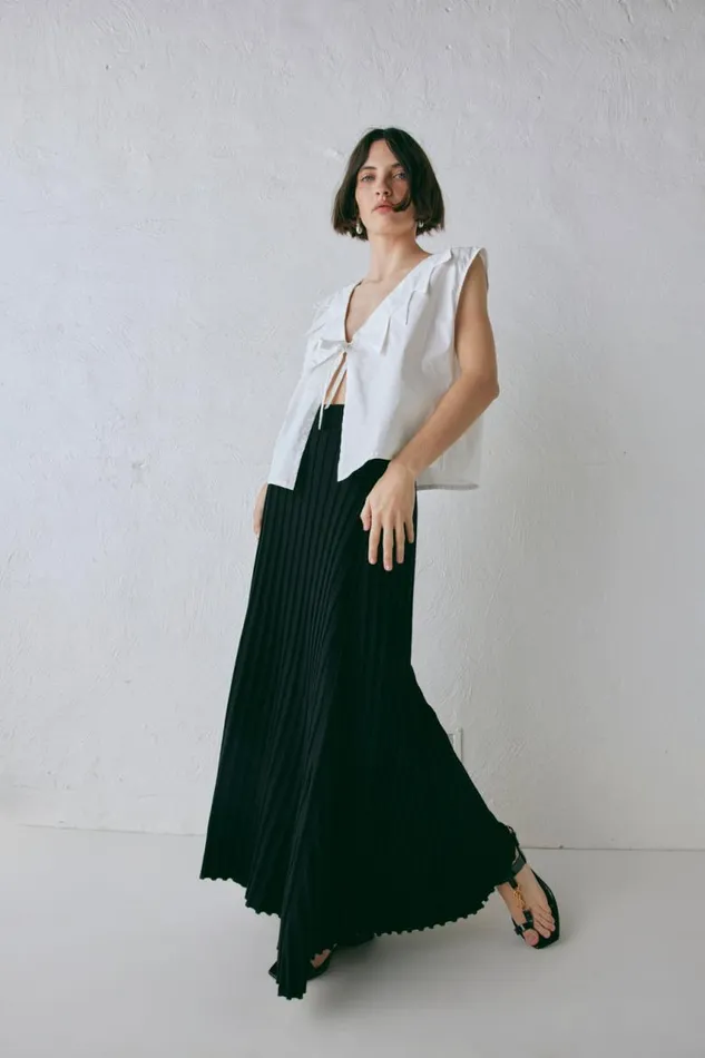 VRG GRL Malou Knit Maxi Skirt Black Women Skirts