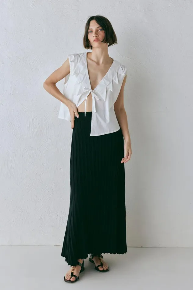 VRG GRL Malou Knit Maxi Skirt Black Women Skirts