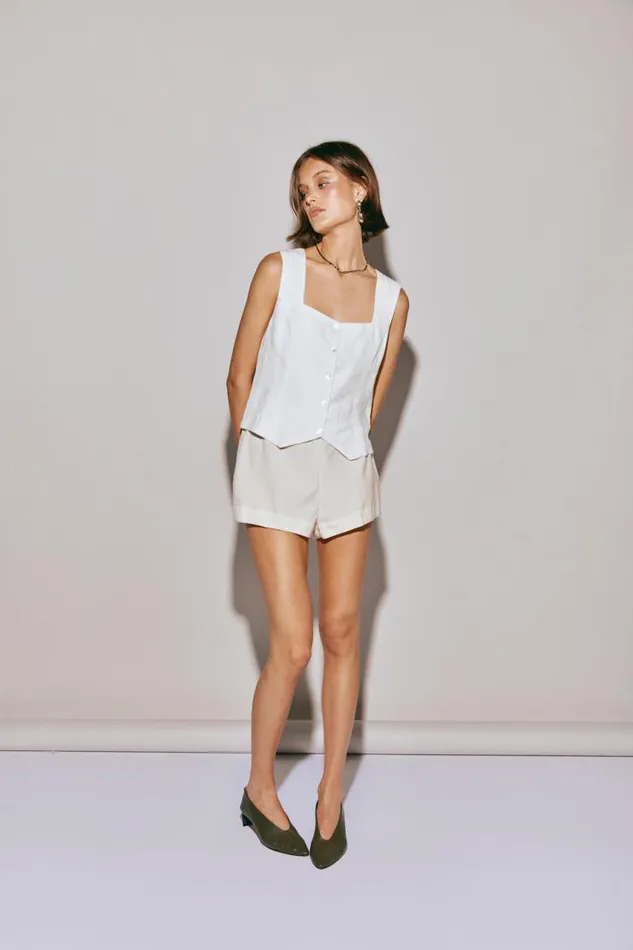VRG GRL Mimi Top White Women Sleeveless