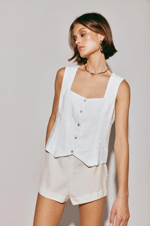 VRG GRL Mimi Top White Women Sleeveless