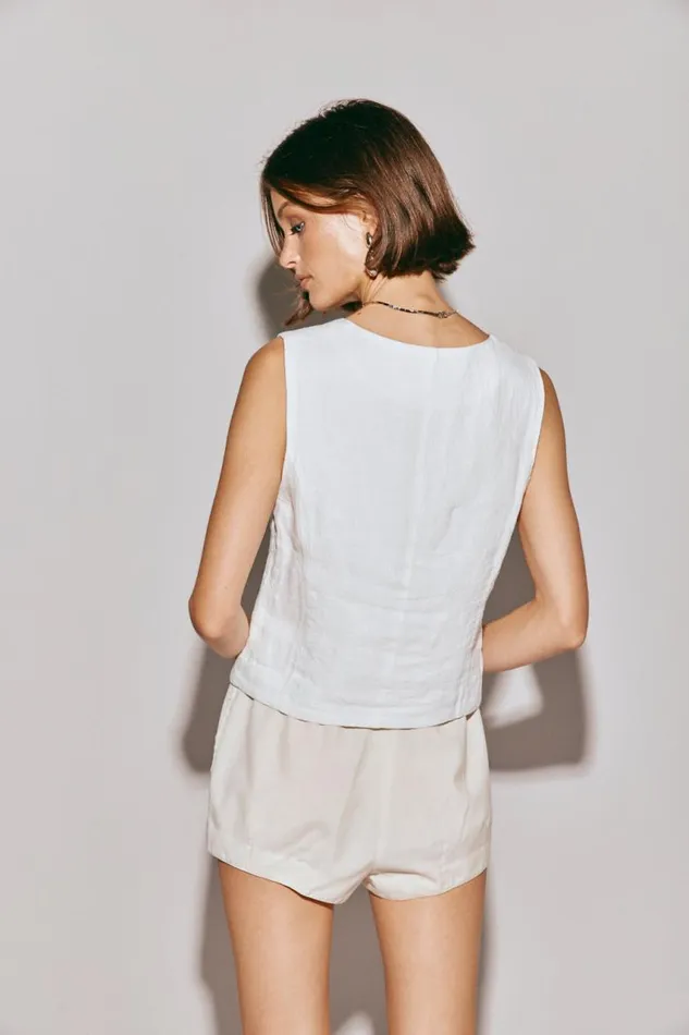 VRG GRL Mimi Top White Women Sleeveless