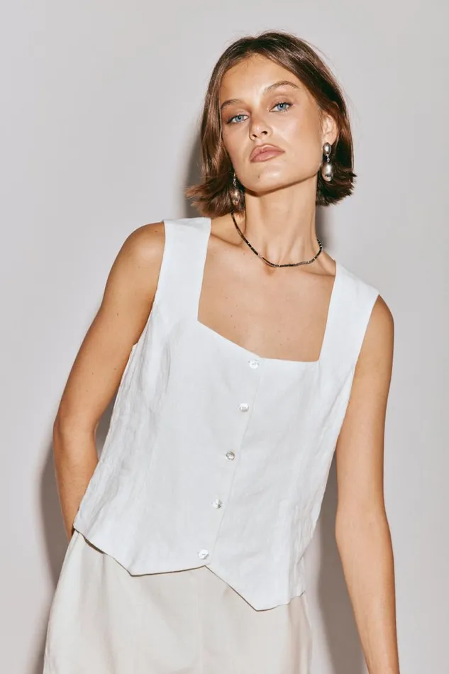 VRG GRL Mimi Top White Women Vests