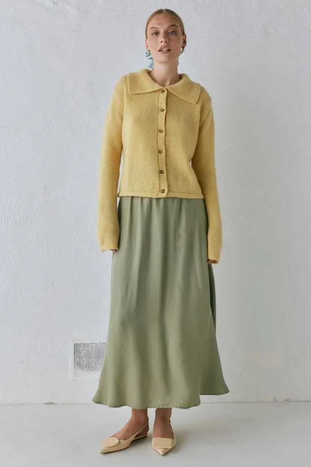 VRG GRL Solara Midi Skirt Sage Women Skirts