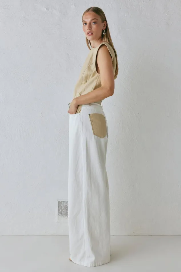 VRG GRL Sutton Denim Jeans White Women Sets