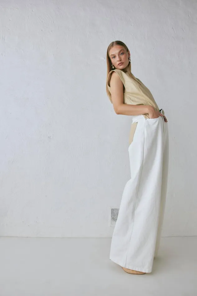 VRG GRL Sutton Denim Jeans White Women Sets