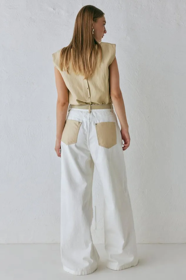 VRG GRL Sutton Denim Jeans White Women Sets