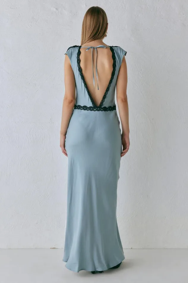 VRG GRL The Ivy Bias Cut Maxi Dress Steel Women MidiMaxi Dresses