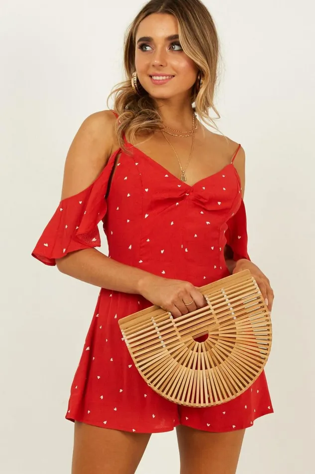 Whos To Know Playsuit In Red Print Women Showpo Rompers