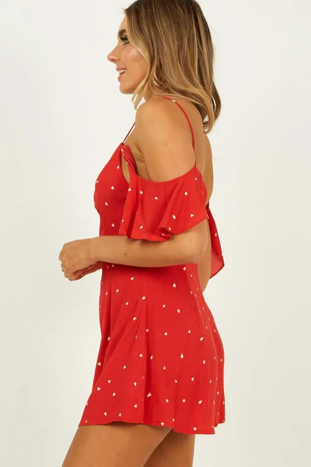 Whos To Know Playsuit In Red Print Women Showpo Rompers