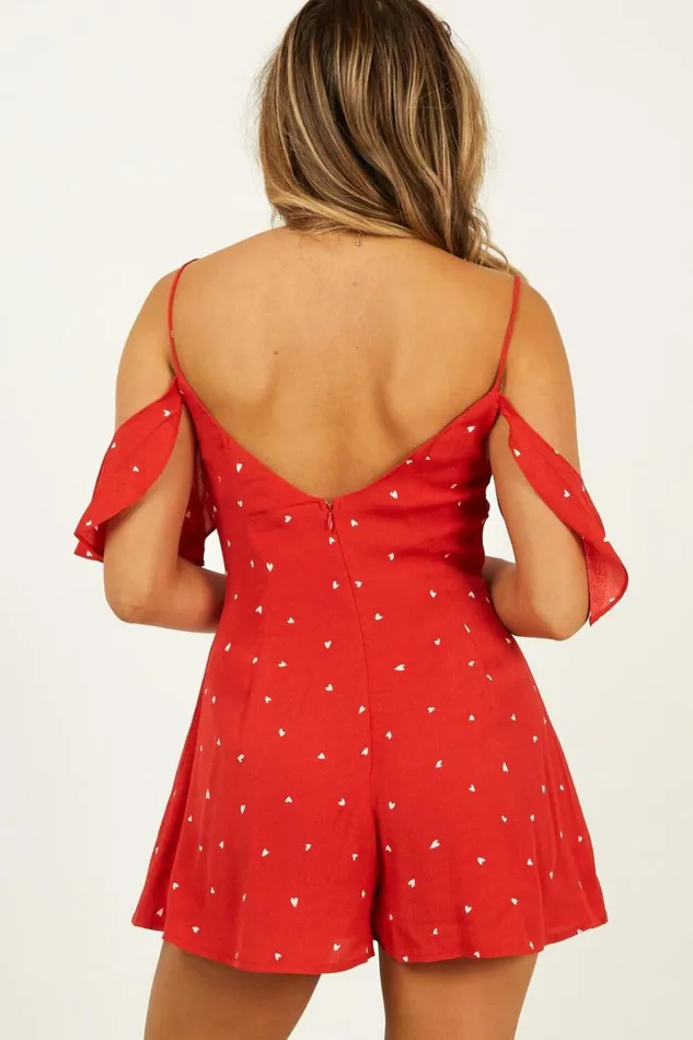 Whos To Know Playsuit In Red Print Women Showpo Rompers