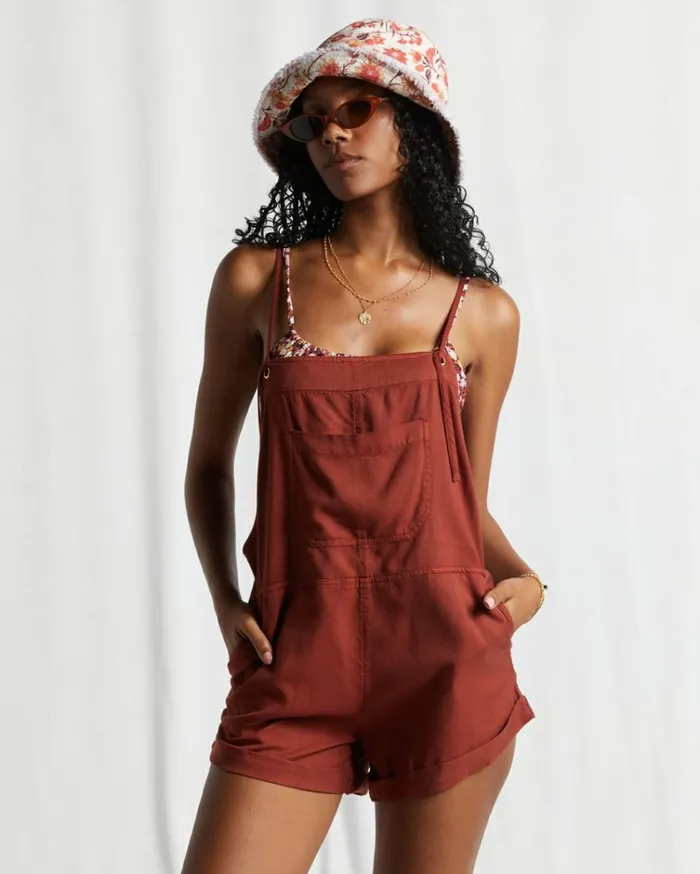 Wild Pursuit Romper Deep Sienna Women Billabong Essentials