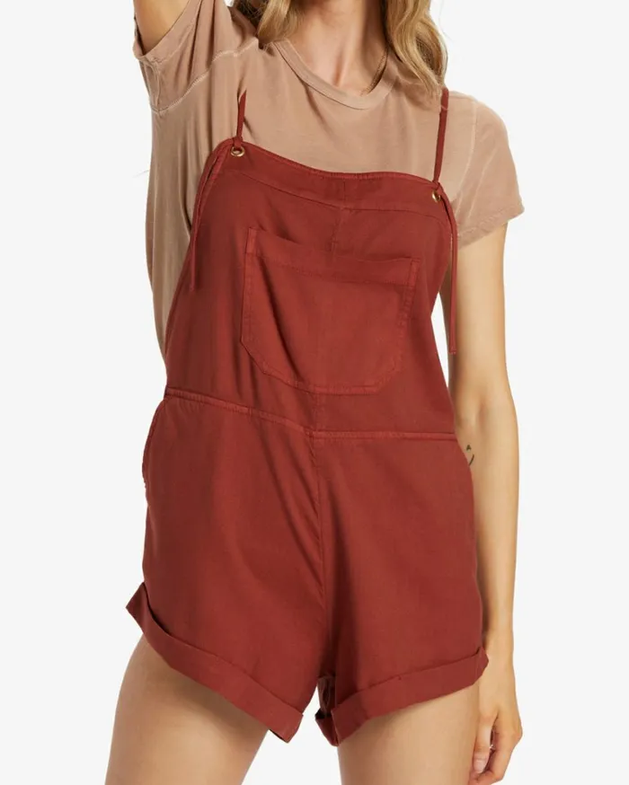 Wild Pursuit Romper Deep Sienna Women Billabong Essentials
