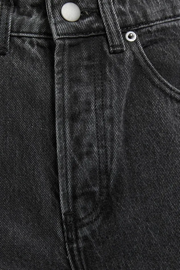 Wilkins Jeans 8211 High Waisted Straight Leg Cropped Hem Jeans In Washed Black Women Showpo Conscious