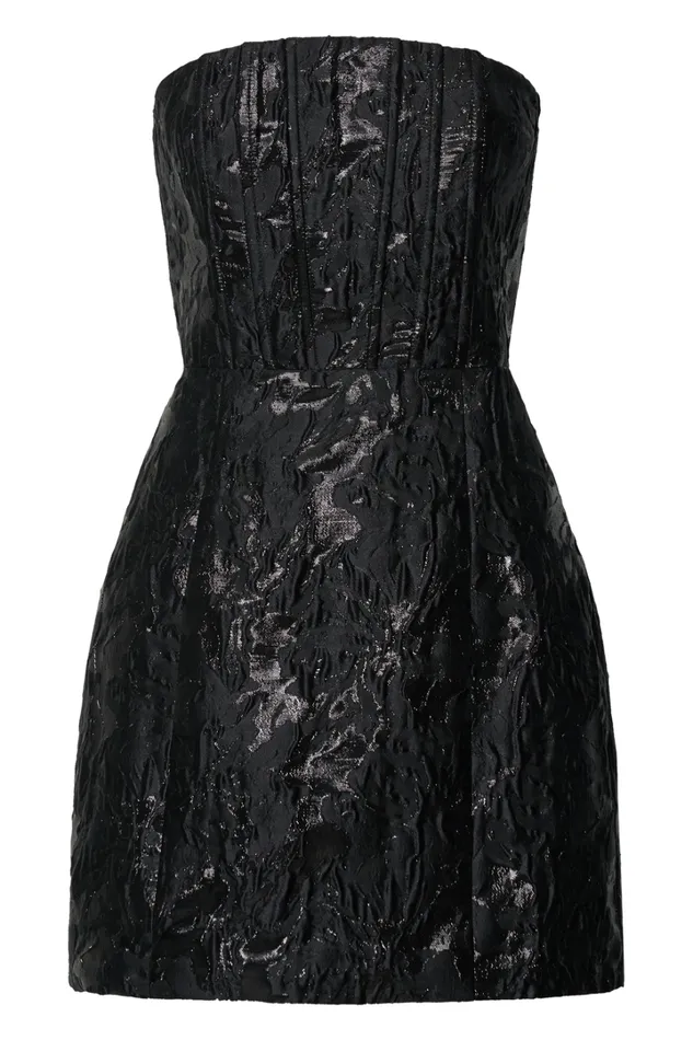 Willa Mini Dress 8211 Jacquard Strapless Corset Dress In Black Women Showpo Dresses