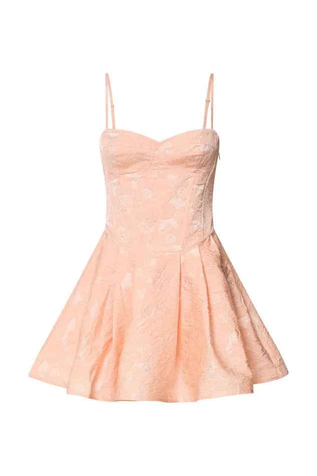 Winona Mini Dress 8211 Sweetheart Corset Tie Back Dress In Peach Women Showpo Dresses